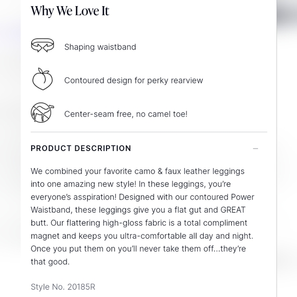 Like New SPANX Faux leather camo leggings size Medium - Picture 7 of 13